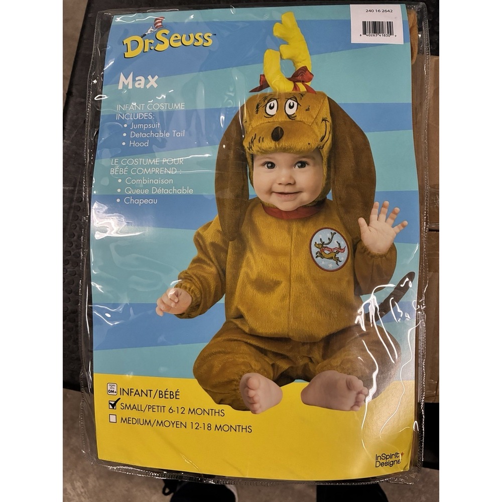 New Dr Seuss Grinch MAX Dog Baby Costume 6-12 Mo Infant 3 Piece Set By IN SPIRIT